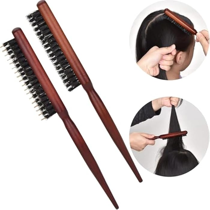 Premium Wooden Hair Brush for Baby Hair Styling – Natural Brown Design with Soft Bristles to Control Small & Side Hair – Versatile Styling Tool for Neat, Tidy Result Every Time - Image 4